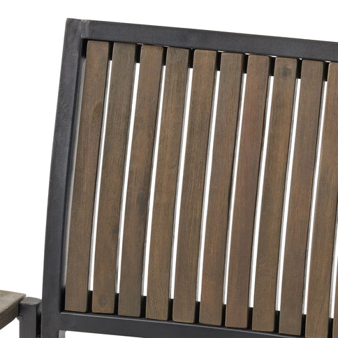 Vermilion - Outdoor Dining Chair With Vertical Slat And Wooden Arm