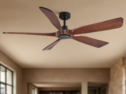 Ceiling Fan With Light And Remote Control, Noiseless, 6 Speeds Reversible, Quiet DC - Matte Black