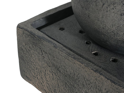 Minimalist Column Fountain With LED Lighting, Outdoor Decor For Patio, Porch And Garden - Gray