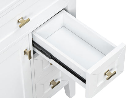 Bathroom Vanity With Sink, 3 Drawers & Cabinet With 2 Tier Door Storage Rack, Soft Close Doors & Drawers
