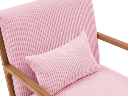 Upholstered Armchair With Back Support Pillow