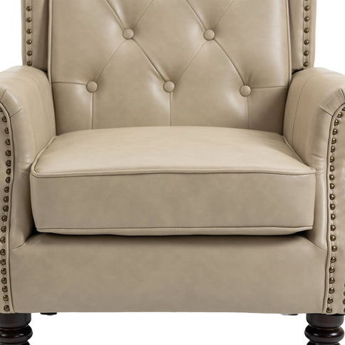 Modern Accent Armchair With Sturdy Wood Legs