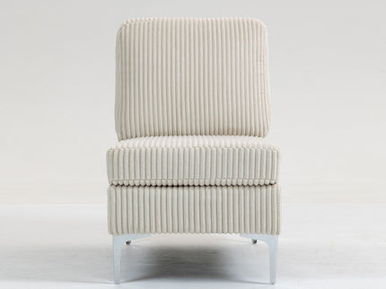 Single Couch Modular Armless Accent Chair With Back Cushion
