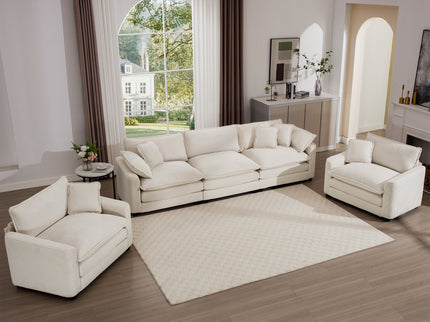 Elegant Oversized Sectional Sofa Set With Deep Seats And Flexible Layout