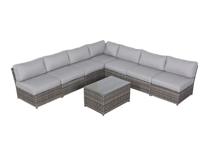 Comfortable Modern Patio Rattan Sectional Set With Cushions