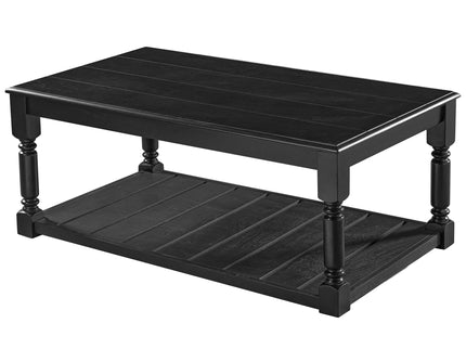 Coffee Table With Slatted Lower Shelf For Living Room