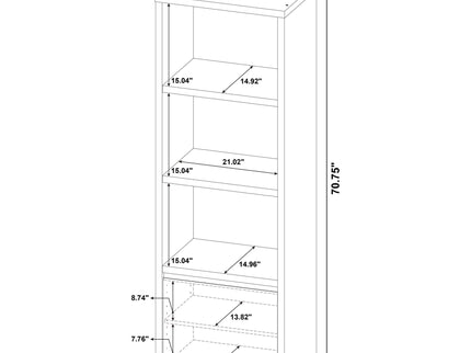 Sloat - 3 Shelf Media Tower With Cabinet Storage - Black