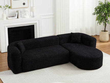 L - Shape Boneless Cloud Couch With 2 Throw Pillows For Living Room