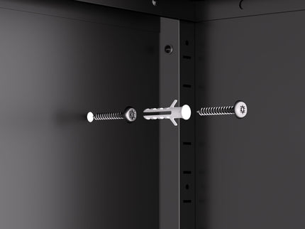 Heavy Duty Storage Cabinet With Lock, 2 Door File Cabinet With 2 Adjustable Shelves - Black