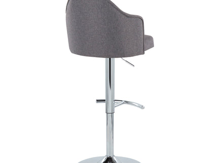 Ahoy - Contemporary Adjustable Barstool With Swivel With Rounded T Footrest (Set of 2)