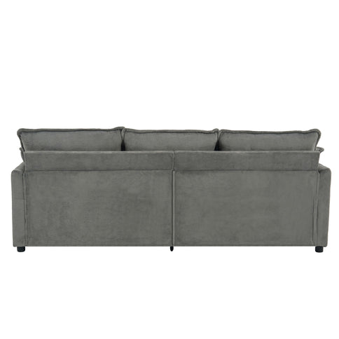 Modern 3 Seater Sofa With Side Storage Pockets For Living Room