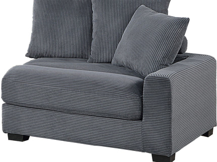 5 Piece Modular Sectional Set Couch With LAF & RAF Chairs, Living Room Furniture - Dark Gray