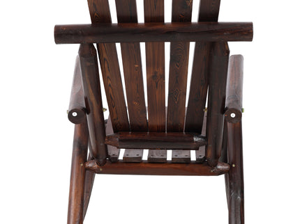 Durable Wooden Porch Rocker, Fir Log Rocking Chair