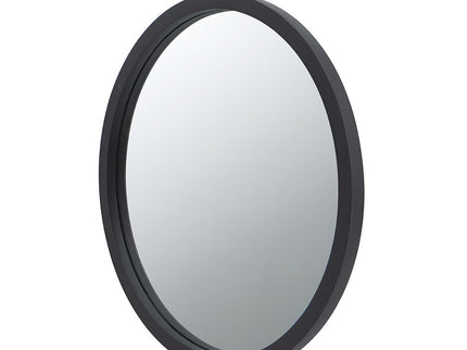 Circle Wall Mirror With Wooden Frame, Wall Mirror For Living Room