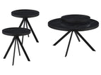 Black / 3 Pc. Coffee Table, 2 End Tables