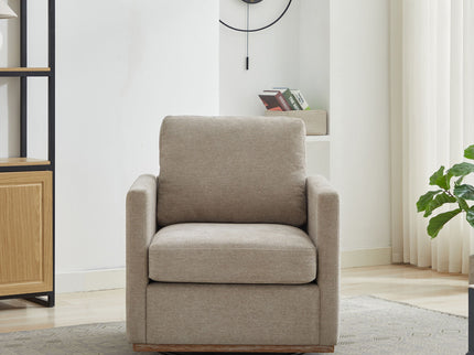 Modern Square Upholstered Swivel Accent Chair With Metal Base