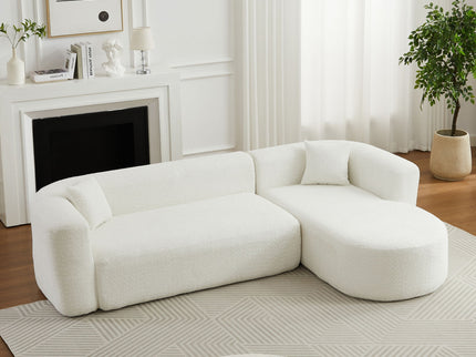 L - Shape Boneless Cloud Couch With 2 Throw Pillows For Living Room