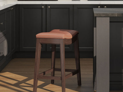 Barlow - Backless Saddle Counter Stool - Brown