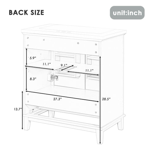 Modern Bathroom Vanity With Sink Combo, Multi Functional Cabinet With Doors And Drawer