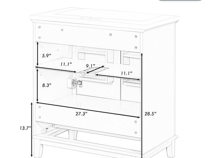 Modern Bathroom Vanity Base Only With Doors And Drawer
