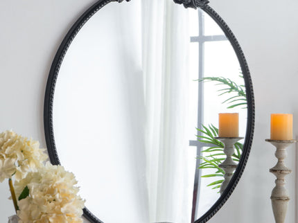Classic Design Mirror With Baroque Inspired Frame For Bathroom, Entryway Console Lean Against Wall