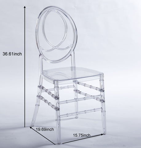 Dining Chair, Plastic Seat, Welding Chair (Set of 4) - Transparent