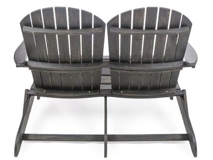 Outdoor Adirondack Rocking Loveseat With Hand Crafted Details