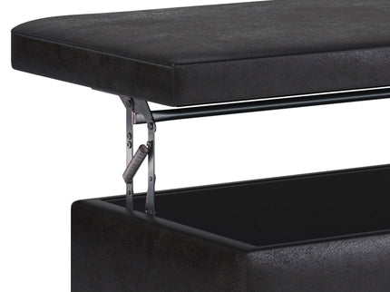 Owen - Lift Top Large Coffee Table Storage Ottoman, Mid Century Style