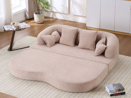 Foldable Sofa Bed, Boneless Couch Convertible Sleeper With 4 Pillows