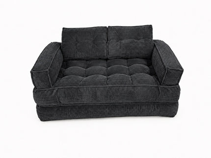 2 Seater Modular Corduroy Sofa With Chaise Lounge For Living Room