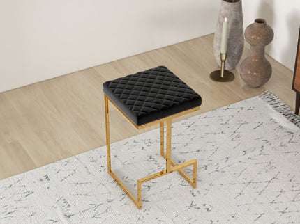 Joel - Upholstered Stool - Black / Gold
