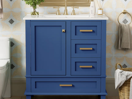Bathroom Vanity, Modern Bathroom Cabinet With Sink Combo Set, Bathroom Storage Cabinet With A Soft Closing Door And 3 Drawers, Solid Wood Frame