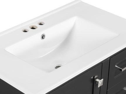 Bathroom Vanity, Modern Bathroom Cabinet With Sink Combo Set, Bathroom Storage Cabinet With A Soft Closing Door And 3 Drawers, Solid Wood Frame