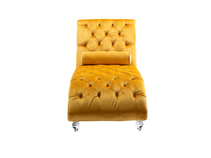 Chaise Lounge Indoor, Button Tufted Upholstered Chaise Lounge Chair With Pillow