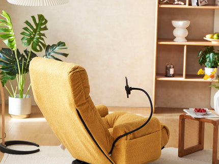 Adjustable Swivel Lounge Chair With 360 Degree Rotating Seat And Headrest Support