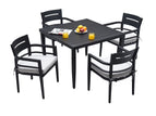 Black / 5 Pc. Table, 4 Arm Chairs