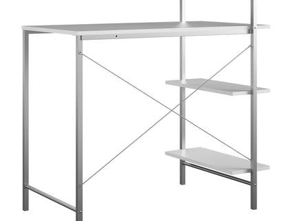 Side Storage Student Desk - White
