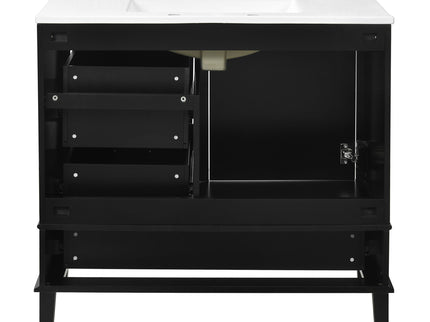 Bathroom Vanity, Modern Bathroom Cabinet With Sink Combo Set, Bathroom Storage Cabinet With A Soft Closing Door And 3 Drawers, Solid Wood Frame