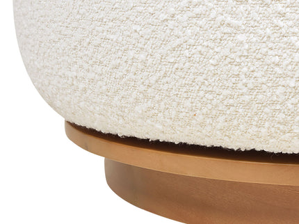 Fuji - 360 Swivel Low Barrel Back Accent Chair - Ivory White