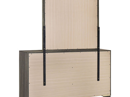 Funston - 6 Drawer Dresser With Mirror - Brown Oak