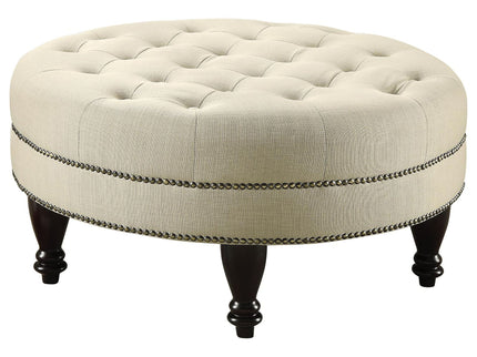 Oatmeal Cocktail Ottoman - Beige