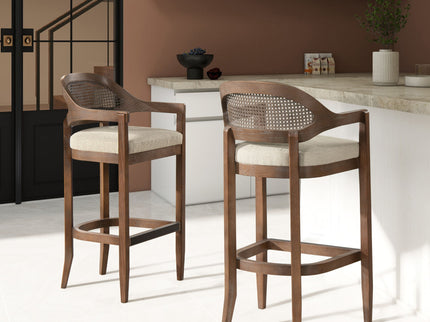 Americana - Mid-Century Modern Cane Back Counter Stool