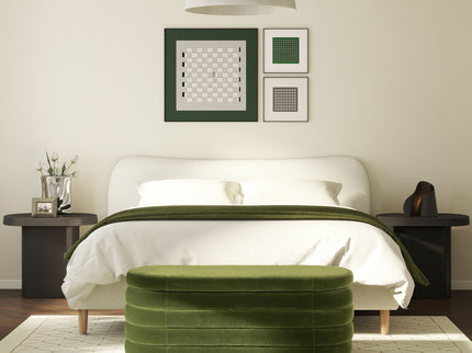 Fuji - Upholstered Oval Storage Bench