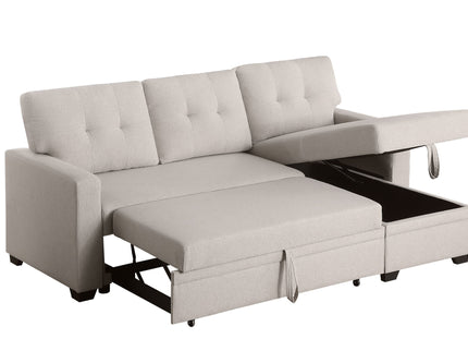 Upholstered Pull Out Sectional Sofa With Chaise