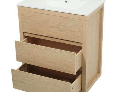 Double Sinks Bathroom Vanity Set With 2 Ceramic Basins