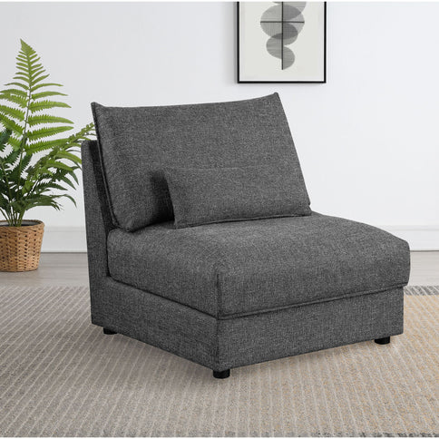 Wakefield - Upholstered Armless Slipper Chair - Black
