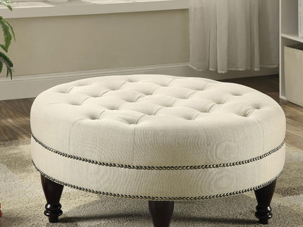 Oatmeal Cocktail Ottoman - Beige
