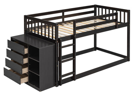 Bunk Bed With 4 Drawers And 3 Shelves