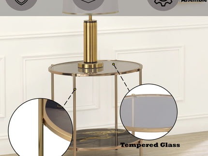 Fiorella - Marble Print Glass Table