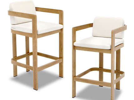 Bar Stool For Gardens And Patio (Set of 2) - Oak
